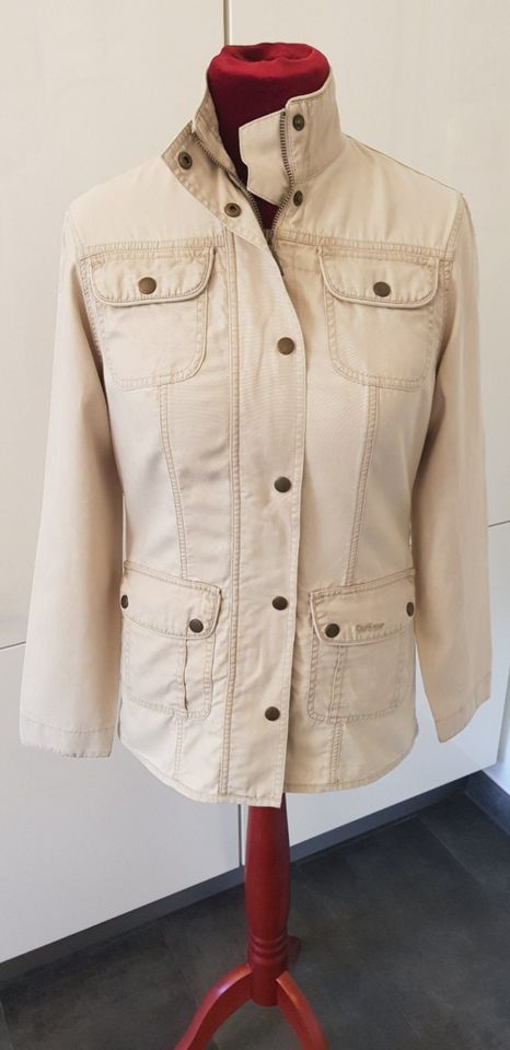 Barbour Jacke beige Baumwolle 36 Stehkragen in Essen