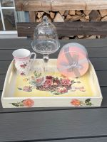 Deko Set Rosen rosé Tasse Tablett Glashaube Trinkglas Dose Box Nordrhein-Westfalen - Brühl Vorschau