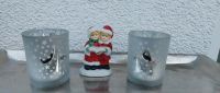 ***X-MAS*** Weihnachtskdeko ~ silber & rot ~Teelichthalter &Figur Hessen - Schaafheim Vorschau