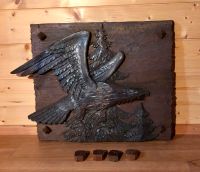 Wandbild Relief Adler geschnitzt Echtholz 63x42 lasiert Handarbei Baden-Württemberg - Kappel-Grafenhausen Vorschau