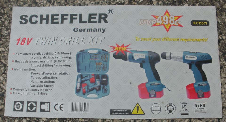 Neuer Scheffler 18 V Twin Drill Kit KCD071 Akkubohrer; NP 500 € in Dietfurt an der Altmühl