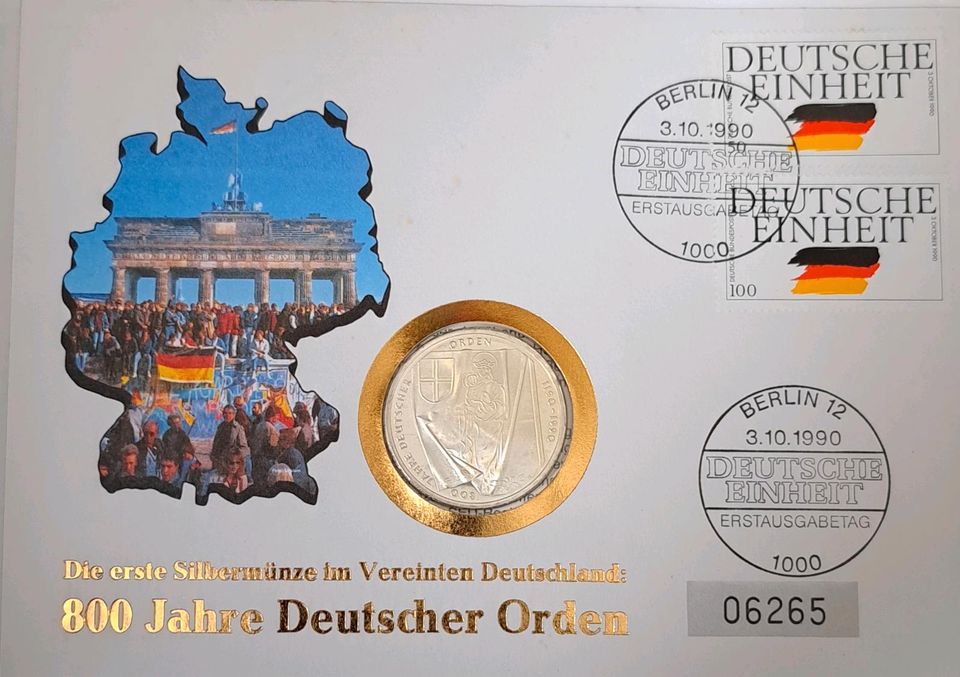 8 Numisbriefe 1990-1992 in Sulzbach an der Murr