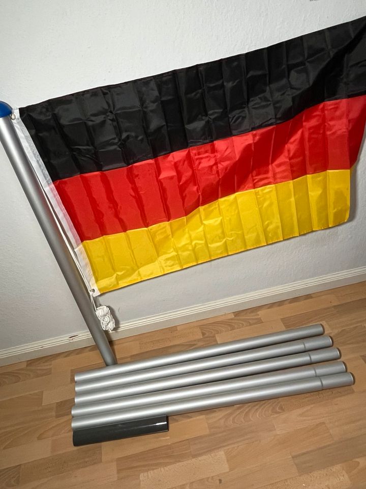 NEU 6,5m Alu Fahnenmast Flaggenmast Flagge Fahne Deutschland in Soltau