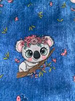 Jersey Stoff süßer Koala Bär mit Blumen in Jeansoptik Leipzig - Eutritzsch Vorschau