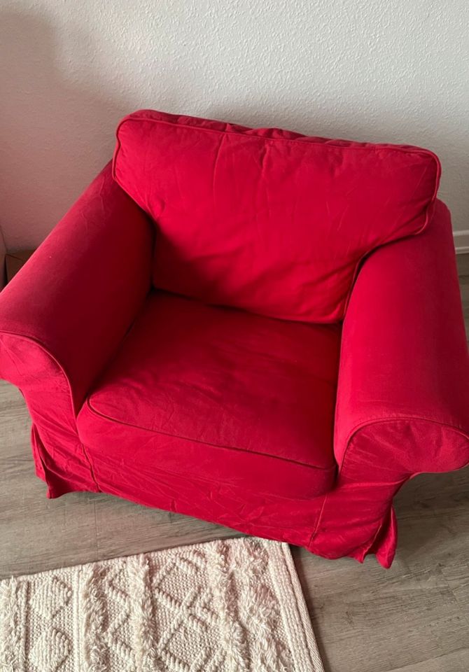 ikea Ektorp Bezug Sessel und Hocker in Rot+++ in Kreuztal