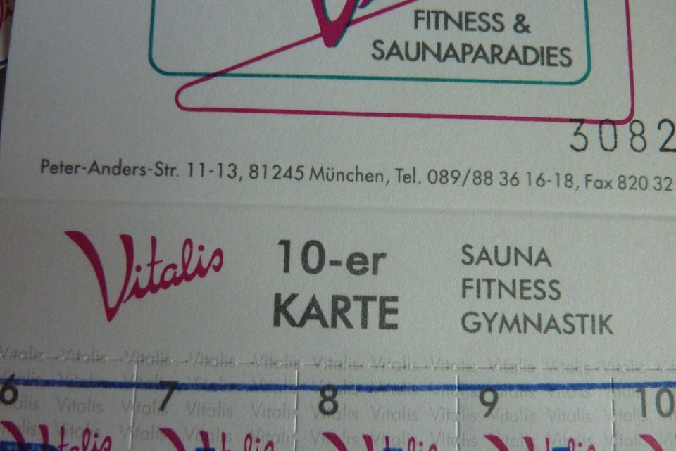 Vitalis 10-er Karte Eintritt Fitness- und Saunaparadies in München