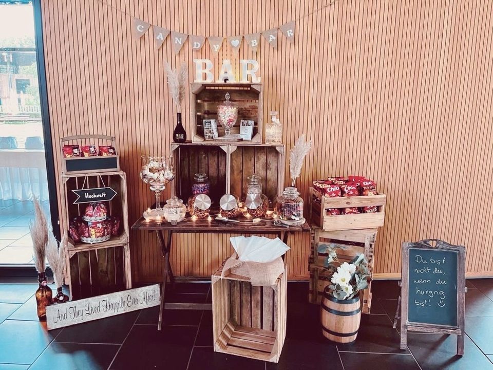 Candybar Saltybar Candy Vintage Rustikal Boho Scheune Hochzeit in Saarbrücken