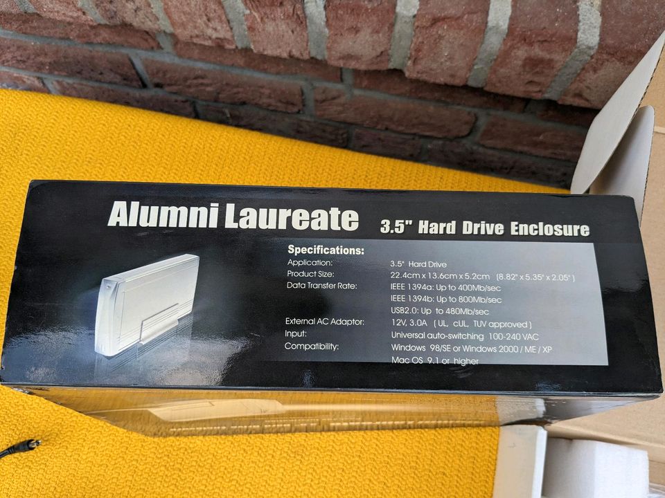 Externes Aluminium Gehäuse 3.5" HDD ATA to Firewire 800 & USB 2.0 in Übach-Palenberg