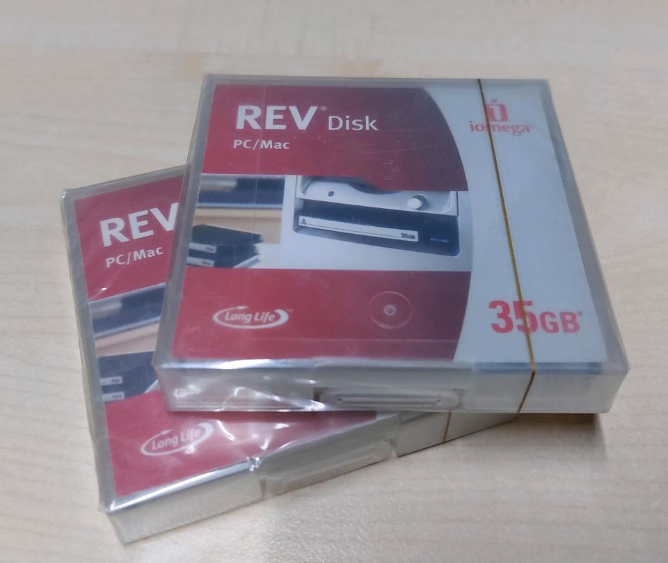 2 Iomega REV Disk PC/Mac 35GB (Medien) NEU originalverpackt, je in Haar