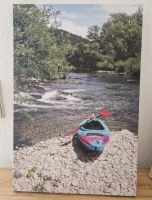 Bild auf Leinwand - Fluss mit Kajak 60 x 40 cm Baden-Württemberg - Esslingen Vorschau