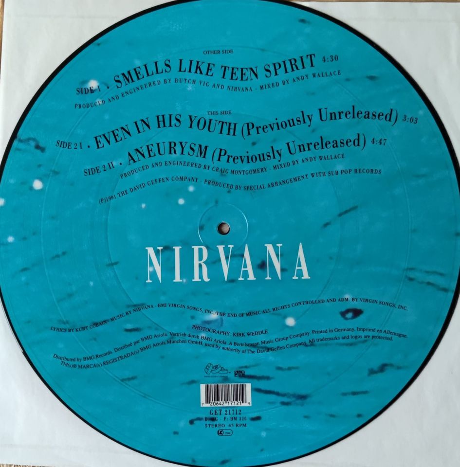 NIRVANA - Smells Like Teen Spirit 12'' Picture Disc Vinyl RARE in  Nordrhein-Westfalen - Burscheid | Musik und CDs gebraucht kaufen | eBay  Kleinanzeigen ist jetzt Kleinanzeigen