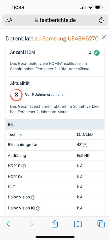 Samsung UE48H6270 48 Zoll in Berlin