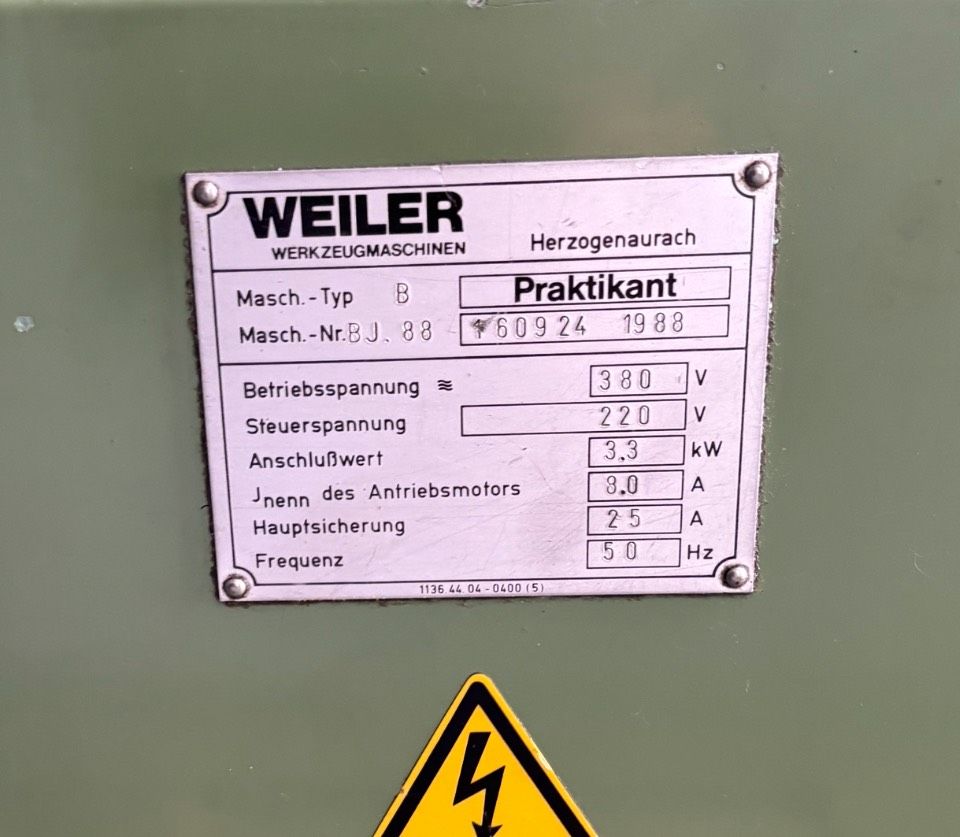 Drehmaschine Drehbank Weiler Praktikant 160 B in Bopfingen