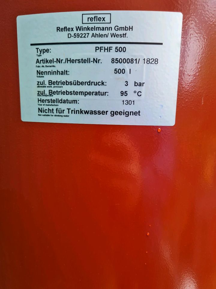 Pufferspeicher 500 Liter in Hopsten