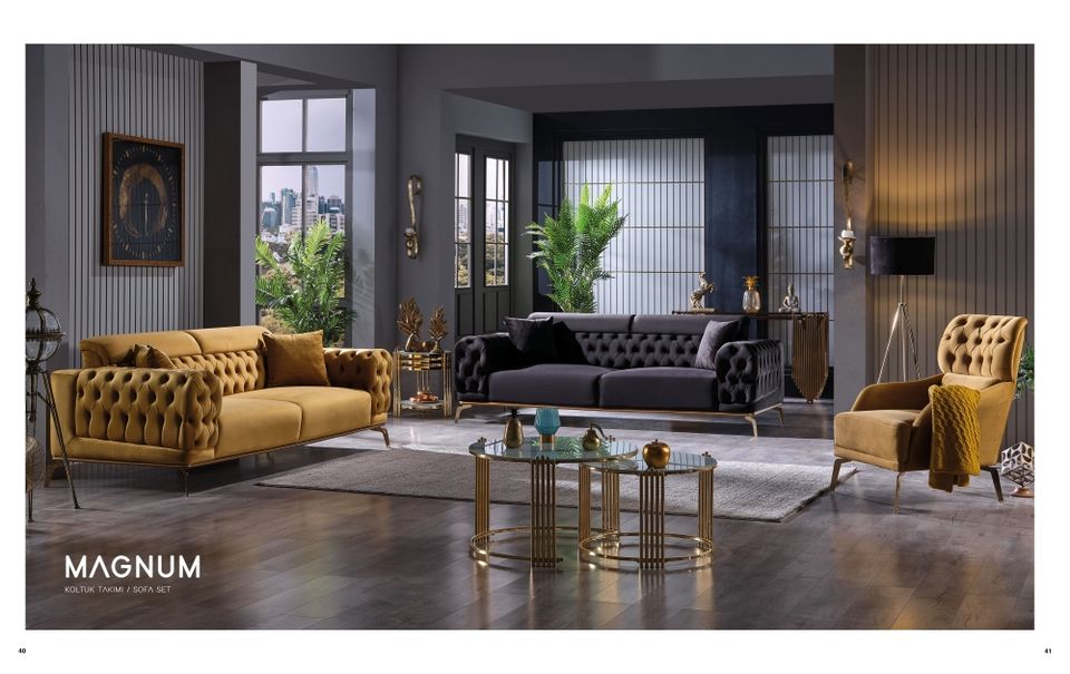 3+2+1 Sofa Couch Wohnlandschaft + Chesterfield + Bettfunktion in Weilbach