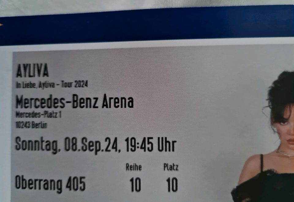 Ayliva Ticket Berlin 08.09.2024 Oberrang 405 Reihe 10 in Zetel
