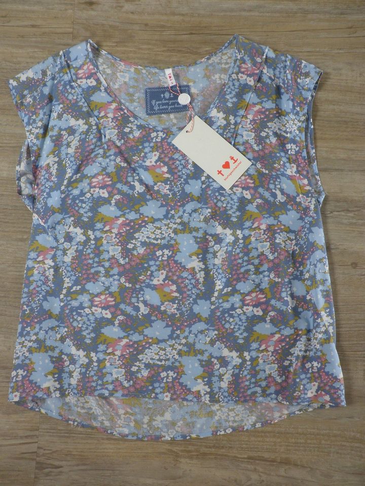 Blutsgeschwister T-Shirt Blusenshirt blau grün rosa 36 S NEU NP60 in Üxheim