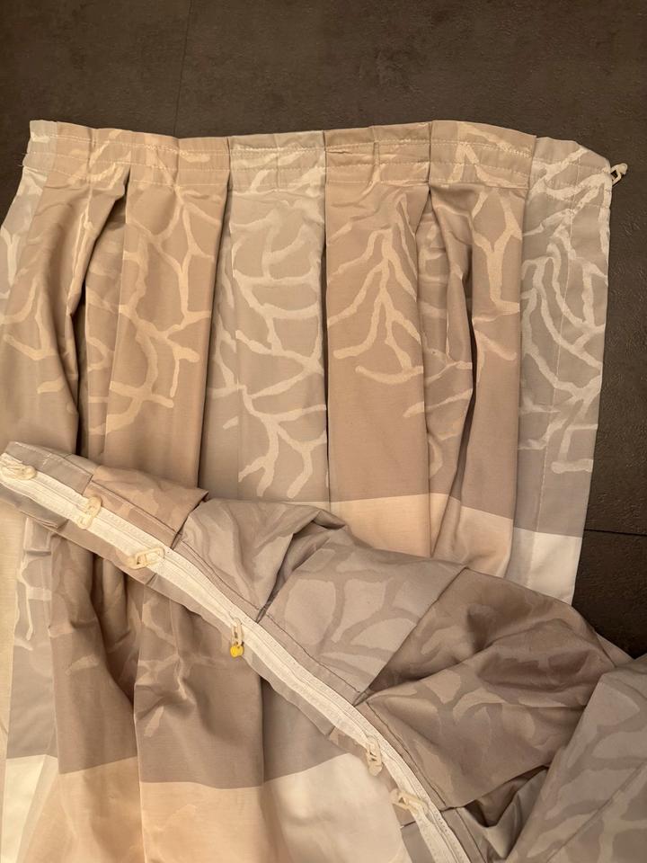 2x Vorhang Gardine kräuselband grau beige weiß 53x245 cm in Hamburg