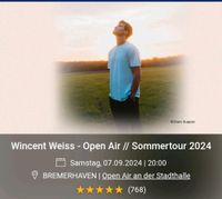 Wincent Weiss Tickets Bremerhaven Niedersachsen - Varel Vorschau