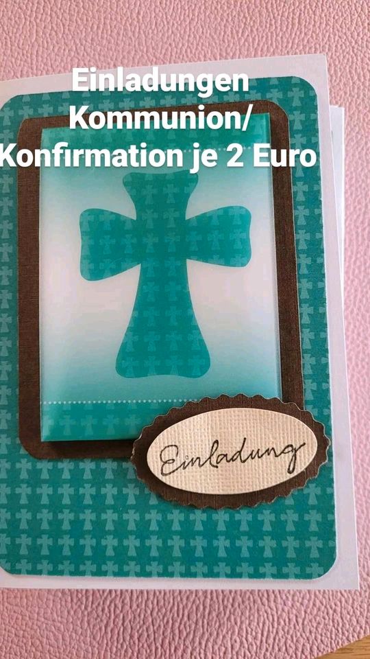 Kommunion/Konfirmation Einladungen handmade in Alheim