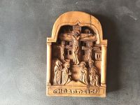 Holz Relief geschnitzt Kreuzigungsgruppe wohl Olivenholz Baden-Württemberg - Ahorn Vorschau