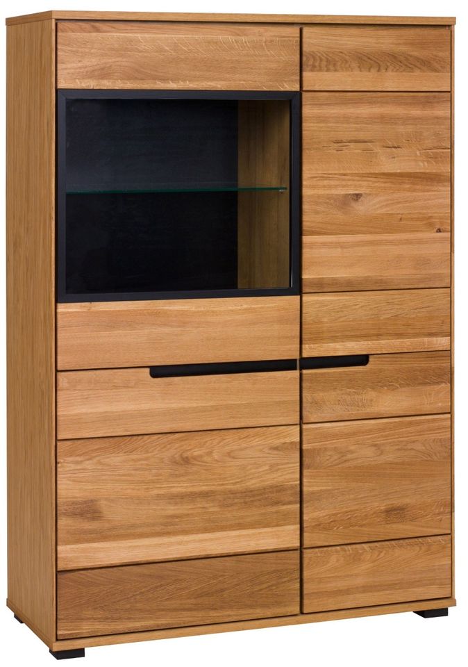 Highboard Kommode Vitrine + Front Massivholz +Soft-close in Freudenberg