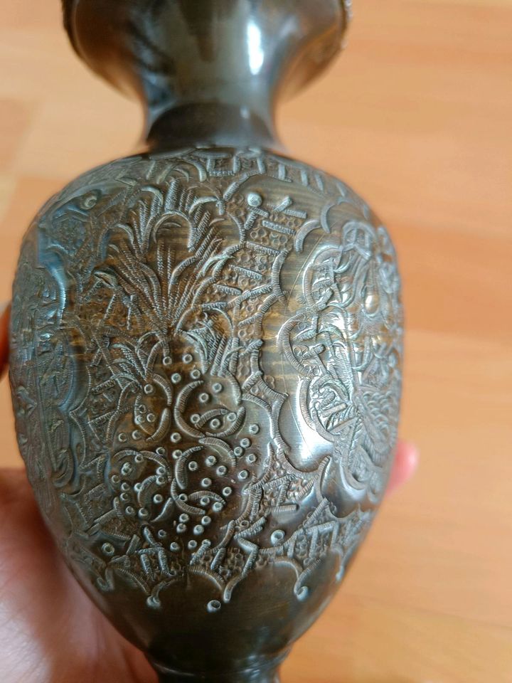 Vase Indien Handarbeit Messing Vintage in Ibbenbüren