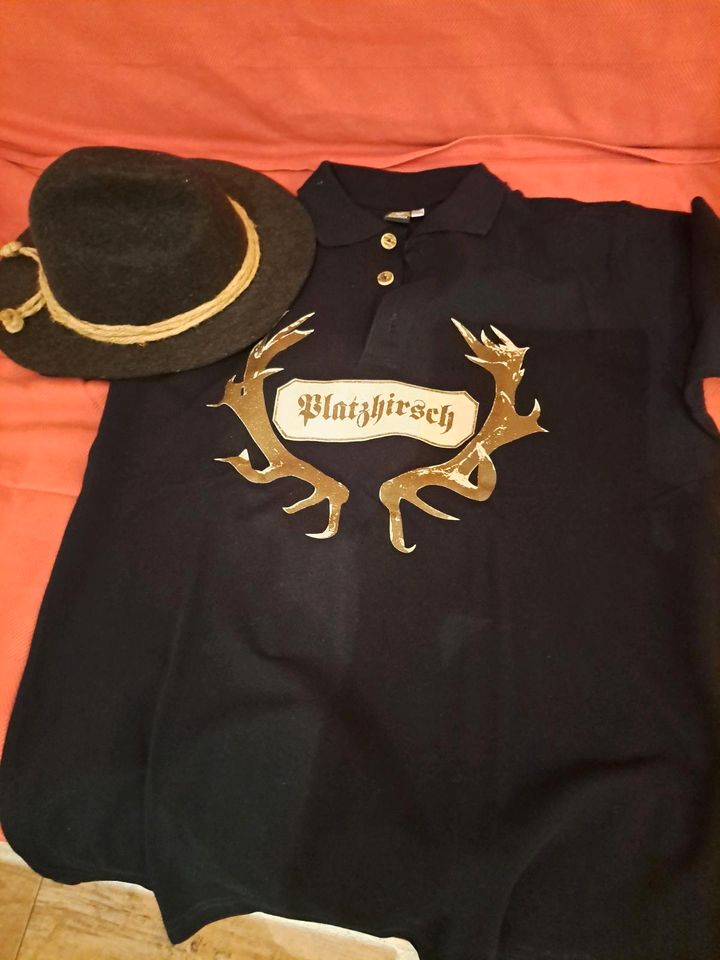 Poloshirt "Platzhirsch" Männer Tshirt Filzhut Fasching Karneval in Erfurt