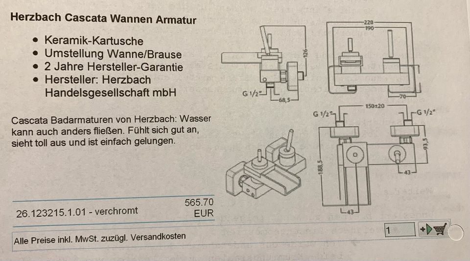 hochwertige Armatur für Badewanne plus Brauseset, Chrom in Göttingen