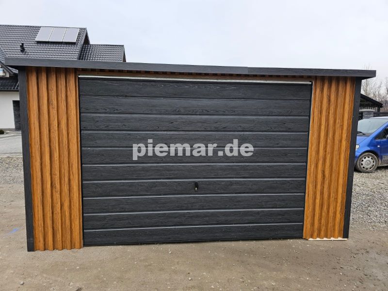 Blechgarage 4x5m Holzlamellen Fertiggarage Lager |AUFBAU | 20918! in Schwäbisch Hall