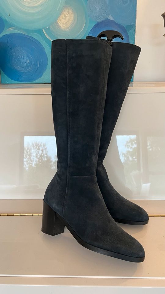 Andrea Puccini Stiefel 39 blau Wildleder wie neu in Münster