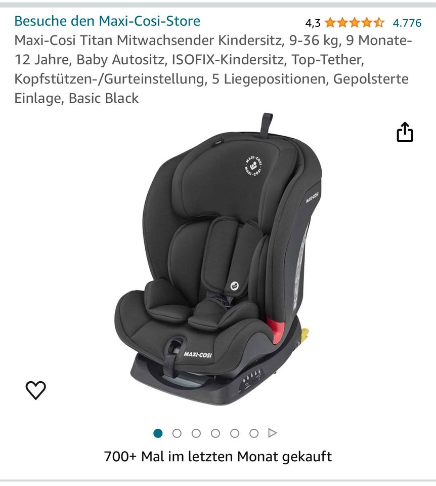 Kindersitz Auto Maxi cosi titan mit Rechnung in Berlin
