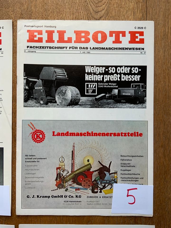 EILBOTE Zeitschrift Zeitung Prospekt Sammlung Traktor Same Welger in Voerde (Niederrhein)