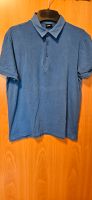 H & M Herren Poloshirt Slim Fit Fine Cotton Stretch Gr. L - blau Frankfurt am Main - Nieder-Eschbach Vorschau