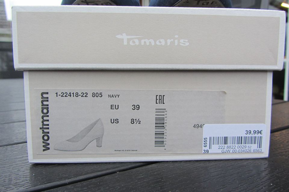 Tamaris Damenpumps - blau-navy-Vegan Gr. 39 in Osterholz-Scharmbeck