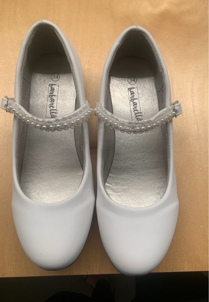 Kommunionschuhe  Hochzeitsschuhe Ballerinas weiß Gr 34 in Leutkirch im Allgäu