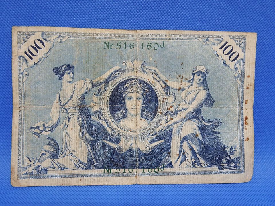 Reichsbanknote 100 Mark vom 7.02 1908 in Dresden