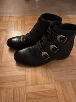 Schwarze Stiefeletten von Cox mit Schnallen Wandsbek - Hamburg Rahlstedt Vorschau