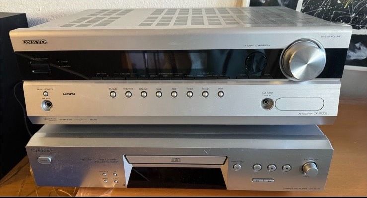 ONKYO TX-SR308 AV Receiver HDMI Canton Lautsprecher Sony CD in Hüffelsheim