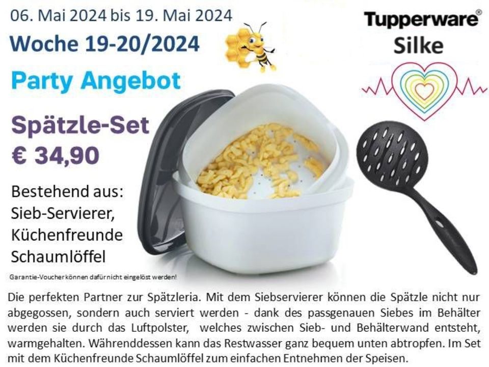 Tupperware Patty-Presse / Partystar - Aktion in Höchstädt a.d. Donau