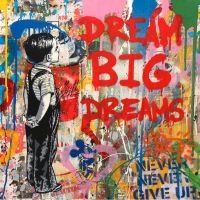 2x KAPOW BIG Dreams Banksy Hommage 60x60 Leinwand/Pop Art München - Moosach Vorschau