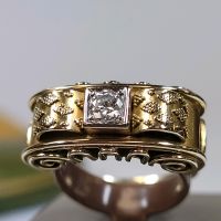 ❤Antiker Art Deco Ring aus 585er Gelbgold mit Diamant um 1920 Essen - Steele Vorschau