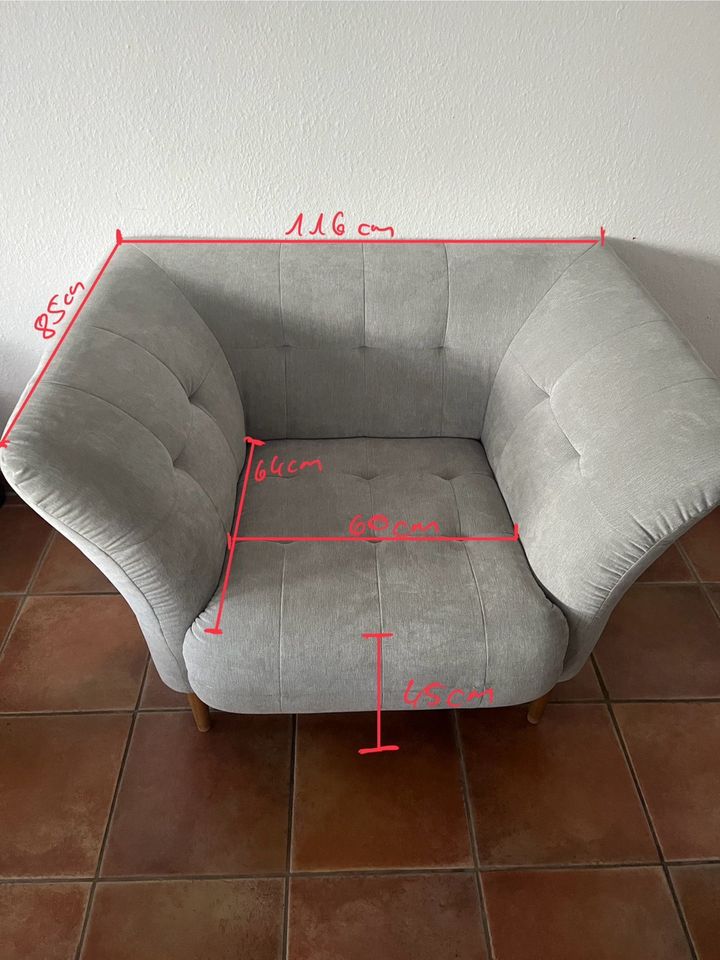 Hardeck Couchgarnitur Sofa 3 + 2,5 Sitzer + Sessel in Langenfeld
