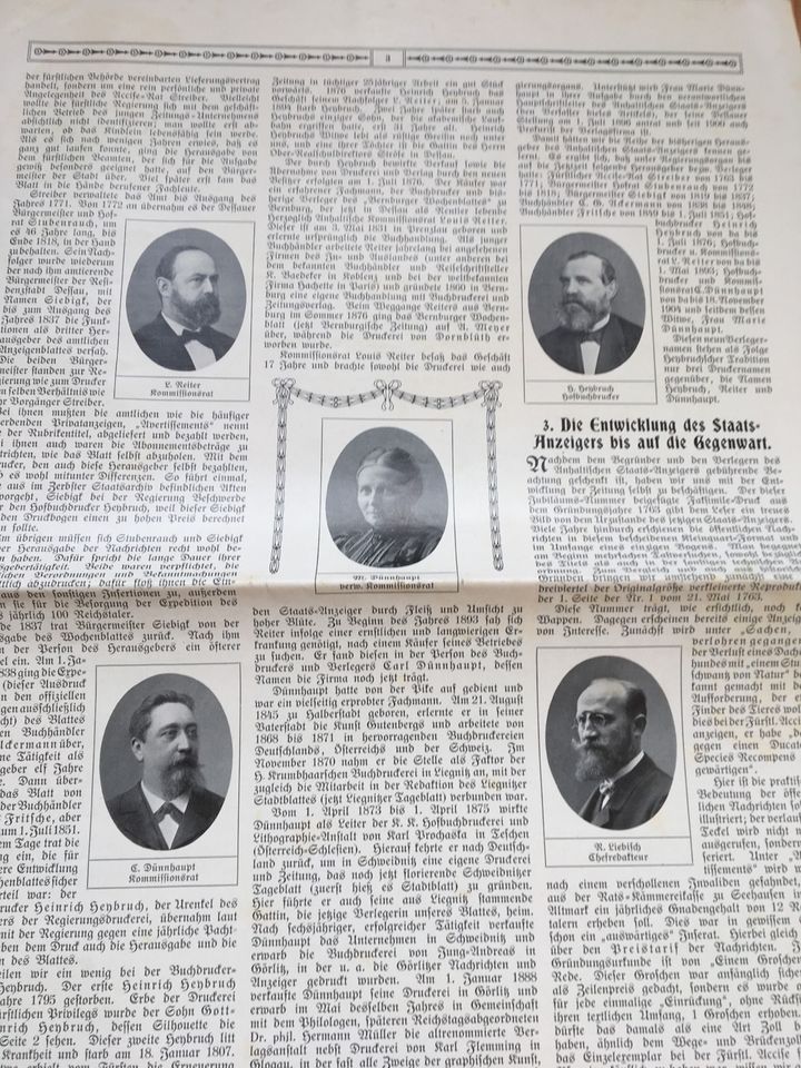 Anhaltischer Staatsanzeiger, Dessau Zeitung, Deutsches Reich 1913 in Dessau-Roßlau