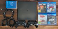 Sony Playstation 4 Slim 500GB; 2 Controller (schwarz); 5 Spiele Baden-Württemberg - Mosbach Vorschau