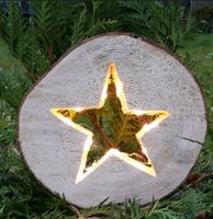 Holzscheibe Lampe "Stern" Weihnachten Advent Deko Baden-Württemberg - Rechberghausen Vorschau