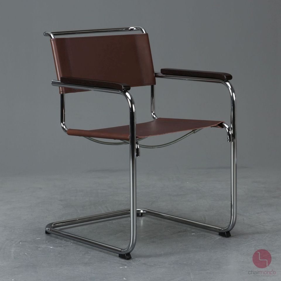 Thonet S34 Freischwinger Bauhaus Klassiker Stuhl Braun Leder TOP in Würzburg