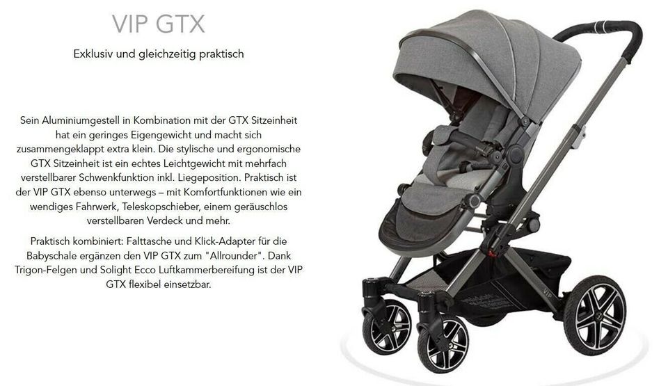 Hartan GTX VIP Kombi-Kinderwargen s.Oliver inkl Fußsack Babywanne in Frankfurt am Main