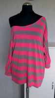 Shirt Oberteil Oversize ¾-Arm hellgrau pink Streifen S Fishbone Friedrichshain-Kreuzberg - Friedrichshain Vorschau