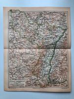 Elsass Lothringen Grenze Karte Map alt antik Druck Farbdruck Hessen - Kassel Vorschau